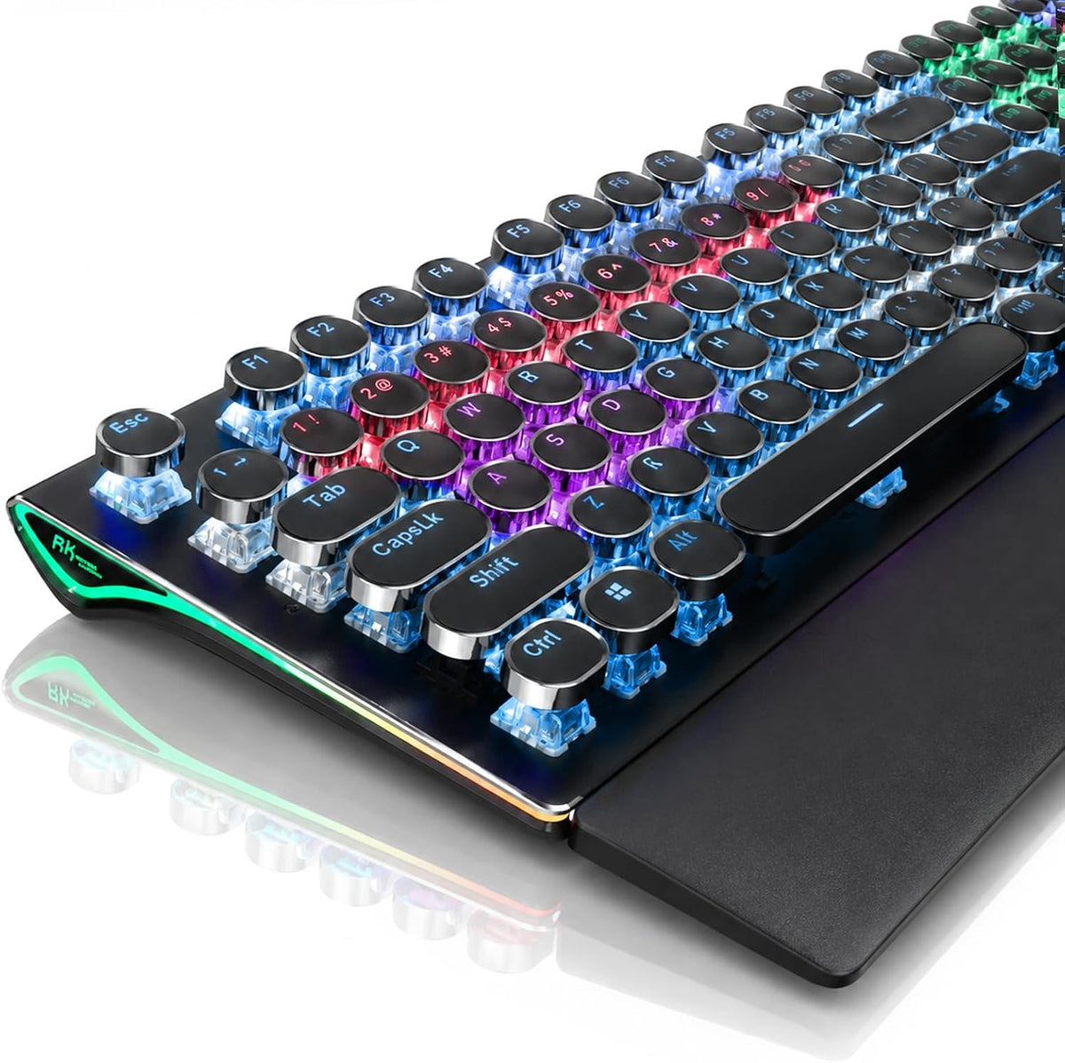 RK ROYAL KLUDGE S108 Typewriter Mechanical Keyboard, Wired Gaming Keyboard wi...