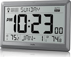 Wall Clock Atomic with Indoor Outdoor Temperature Battery Powered, Easy Reading - Image 8