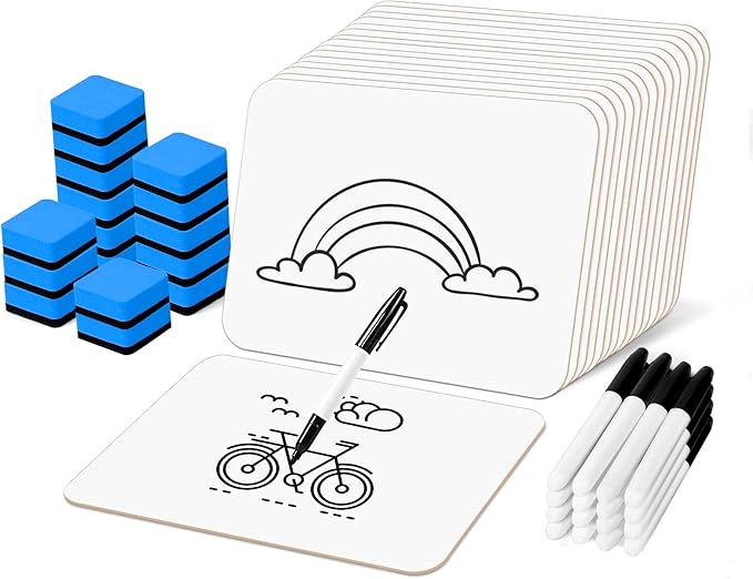 Dry Erase LapBoards, PANDRI 16 Pack Double Sided 12.5 x 9 Inch Whiteboards by PANDRI
