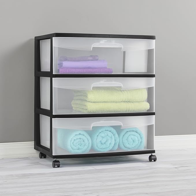 3-Drawer Wide Rolling Storage Cart - Image 6