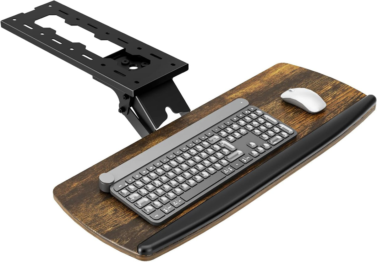 AX WABER Keyboard Tray Under Desk with Storage Drawer, Height Adjustable Keyb...