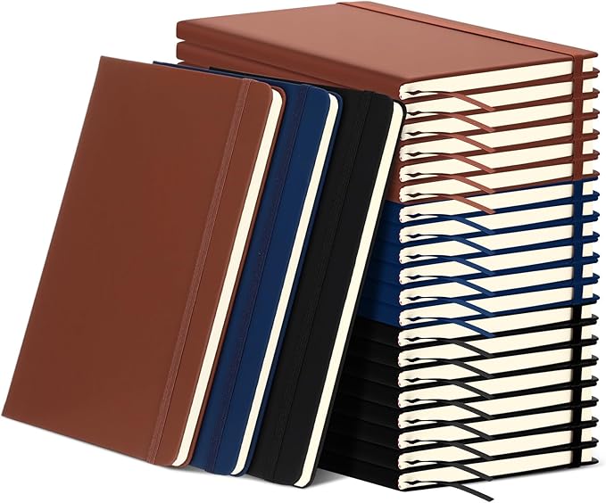 Honoson 20 Pack Lined Journal Notebooks A5 Hardcover Executive Notebook 5.5" x by Honoson