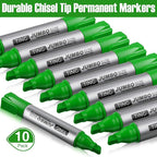 Fuutreo 10 Pack Jumbo Permanent Markers Bulk Large Chisel Tip Permanent Markers - Image 2