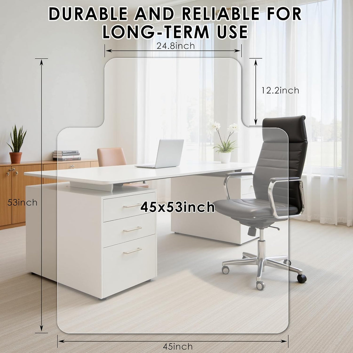 Kuyal 2 Pack 1/5" Thick Office Chair Mat, Heavy Duty Computer Chair Mat