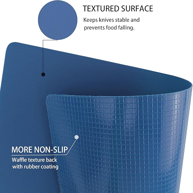 ZVP Plastic Cutting Boards for Kitchen, Flexible Cutting Mats, Gradient Blue - Image 2