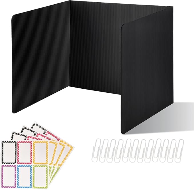ZYINOZOC 12 Pack Desk Dividers for Students, 3-Fold Privacy Screens, Testing by Unknown