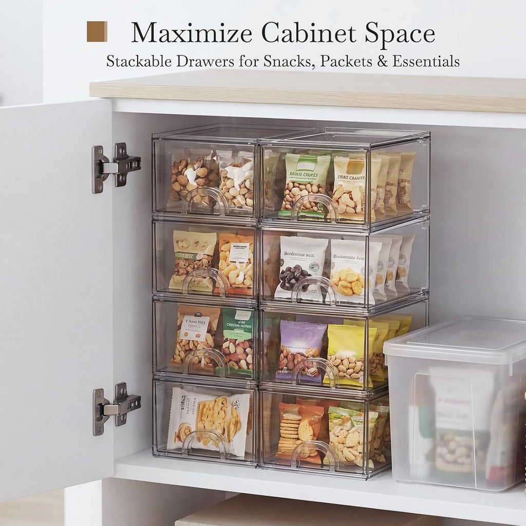 small clear stackable acrylic storage boxes & drawers, package contents