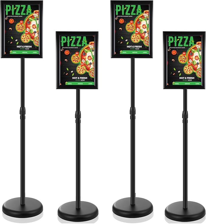LEIFIDE 4 Pack Sign Holder Stand 8.5 x 11'' Adjustable Heavy Duty Pedestal by LEIFIDE