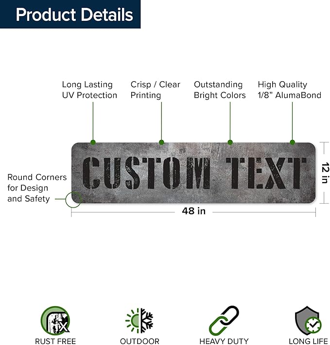 Custom Sign, Custom Street Sign, 11 Font Colors, 13 Font Styles, 4 Hole Options - Image 6
