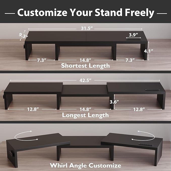 BONTEC Dual Monitor Stand Riser - Image 3