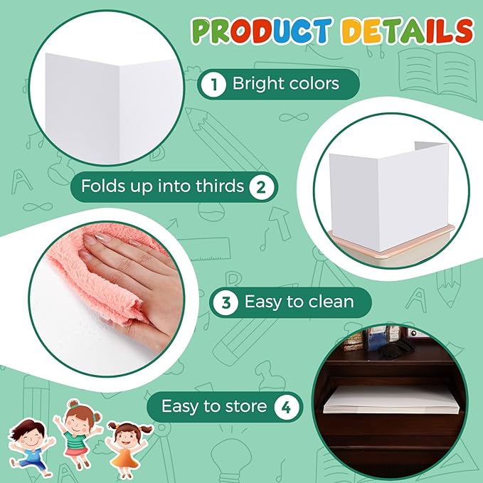Zhehao 24 Pcs Privacy Boards for Student Desks Bright Colored Classroom Desk - Image 4