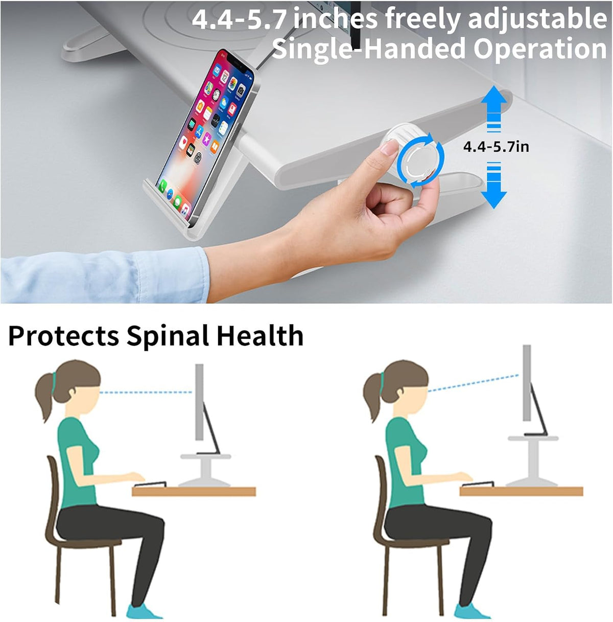 Computer Monitor Stand Riser for Desk,4.4-5.7 Inches Freely Height Adjustable...
