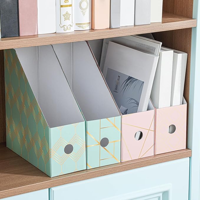 PerKoop 6 Pcs Magazine File Holder Foldable Decorative Cardboard File Folders 6 - Image 3