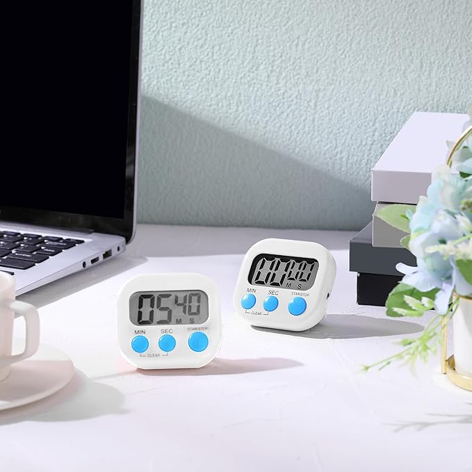 Weewooday 12 Pcs Digital Kitchen Magnetic Timer Bulk Classroom Count up - Image 7