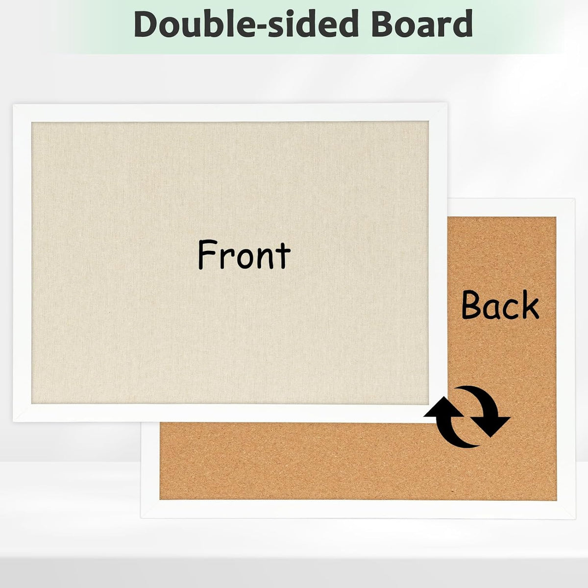 DOLLAR BOSS Double-Sided Bulletin Boards with Linen, 36"x24" Cork B...