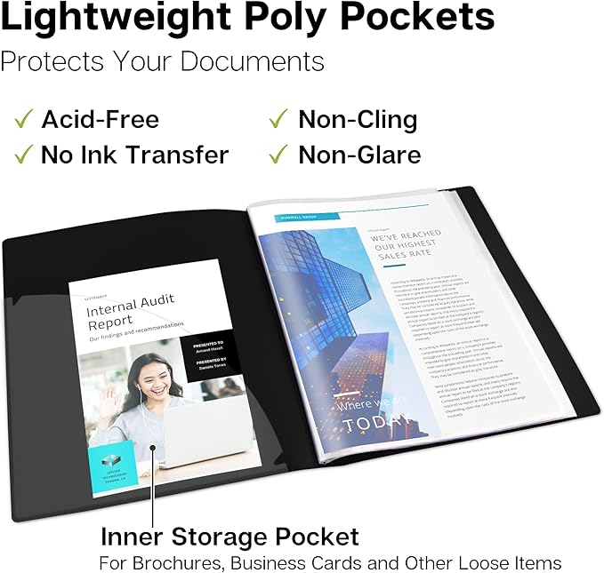Dunwell Presentation Binder 12-Pocket, Displays 24 Pages, 8.5x11 Portfolio - Image 4