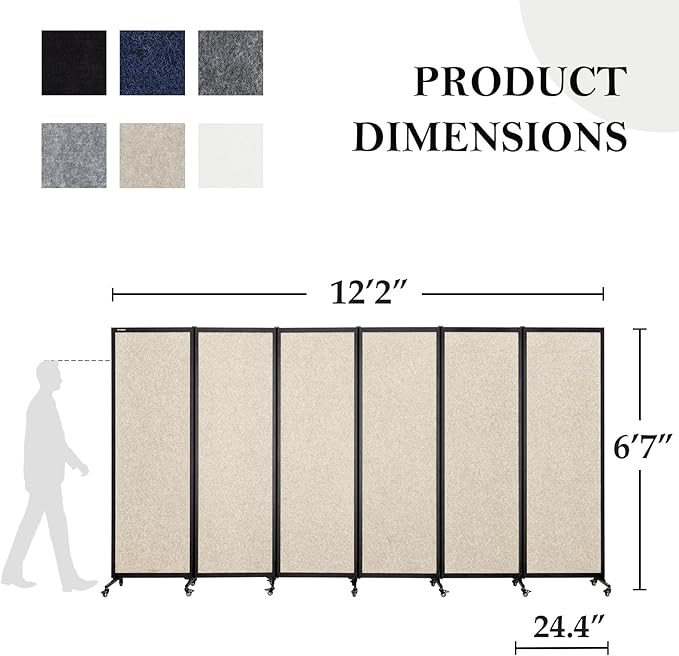 Upgrade Version Room Partition and Divider, Freestanding Rolling Dividers - Image 2