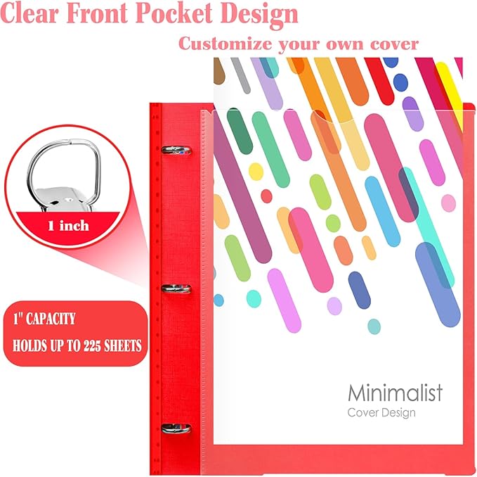 INFUN 1 Inch Telescoping 3 Ring Binder - Image 2
