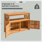 devoko acacia wood outdoor storage cabinet,waterproof potting table, close-up detail