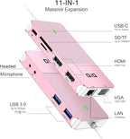USB Docking Station GIQ USB C HUB USB 3.0 to Dual HDMI VGA Adapter Triple - Image 2