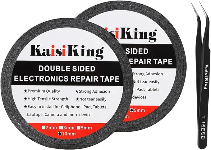 Kaisiking 5mm / 10mm x 50M Double Sided Adhesive Tape LCD Touch Screen Tape by kaisiking