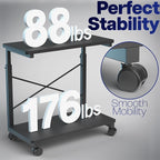 VIVO Large Mobile Adjustable 2-Tier PC Stand, Premium Gaming CPU Computer Tower - Image 3