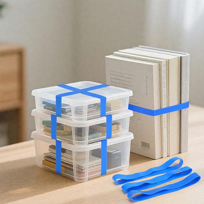 LotFancy Large Rubber Bands, Heavy Duty Blue Long Rubber Bands - Image 7
