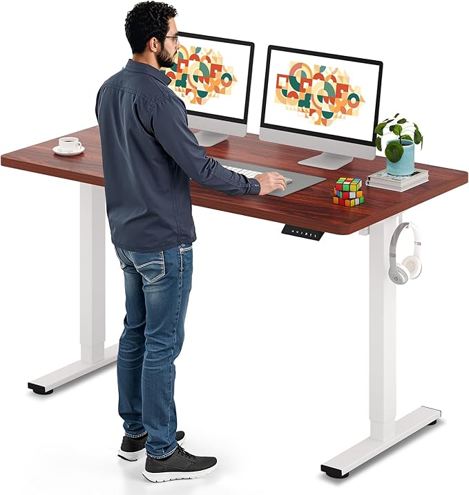SANODESK Electric Standing Desk 55 x 28 Inches Whole-Piece Desktop Height by sanodesk