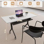Goakwwuz Conference Room Table, Folding Conference Tables, Thicken Grey Tabletop - Image 2