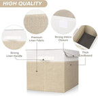 Bagnizer Large 22 Quart Linen Fabric Foldable Storage Bin Cube Organizer Basket - Image 5