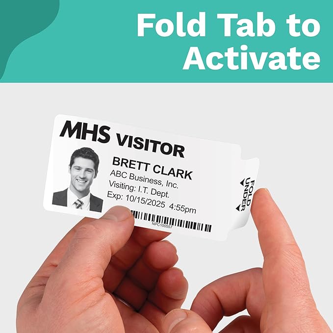 Threshold 3.25 Inch Tab Expiring Visitor Badges on a Roll | 4 Rolls Compatible - Image 4