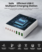 500W USB C Charger Block, 8-Port USB C Charging Station Fast Charging PD 120W - Image 5