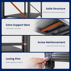 yizosh 71" w garage shelving,5000lbs heavy duty shelf,adjustable showing dimensions