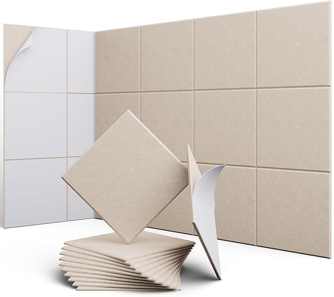 UNECHO 12 Pack 12" X 12" X 0.4" Acoustic Panels by UNECHOACOUSTIC