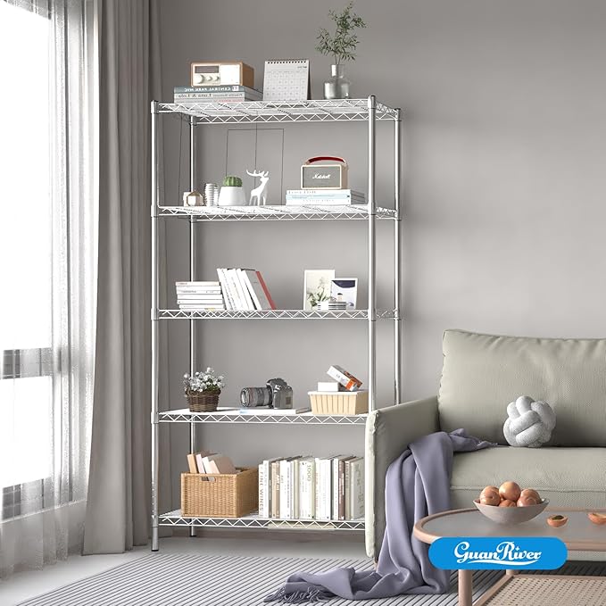 Guan River 5-Shelf Adjustable Metal Shelf Wire Shelving Unit Storage Rack - Image 2