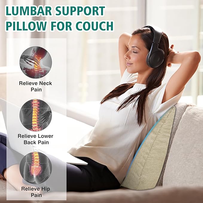 TANYOO Back Support Pillow for Recliner Soft Dual Layer Lumbar Support Pillow - Image 5