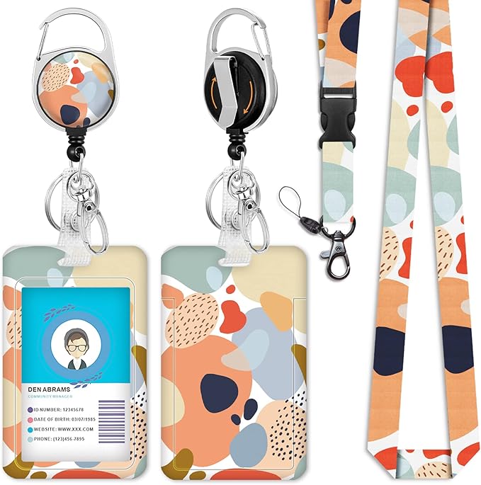 ID Badge Holder with Breakaway Lanyard, Retractable Badge Reel Heavy Duty by Giancomics