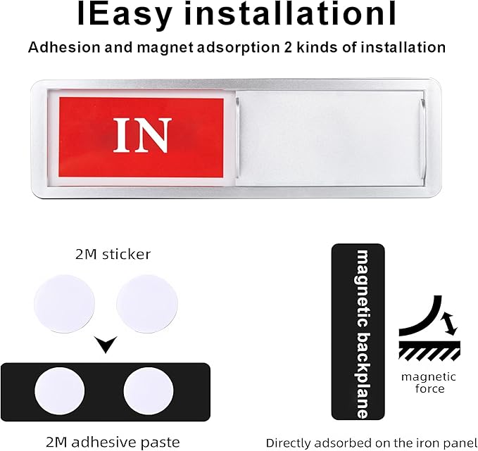 In or Out Door Sign, Sliding Status Indicator - Image 3