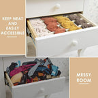 Criusia 3 Pack Sock Underwear Drawer Organizer Dividers, 64 Cell Fabric - Image 5