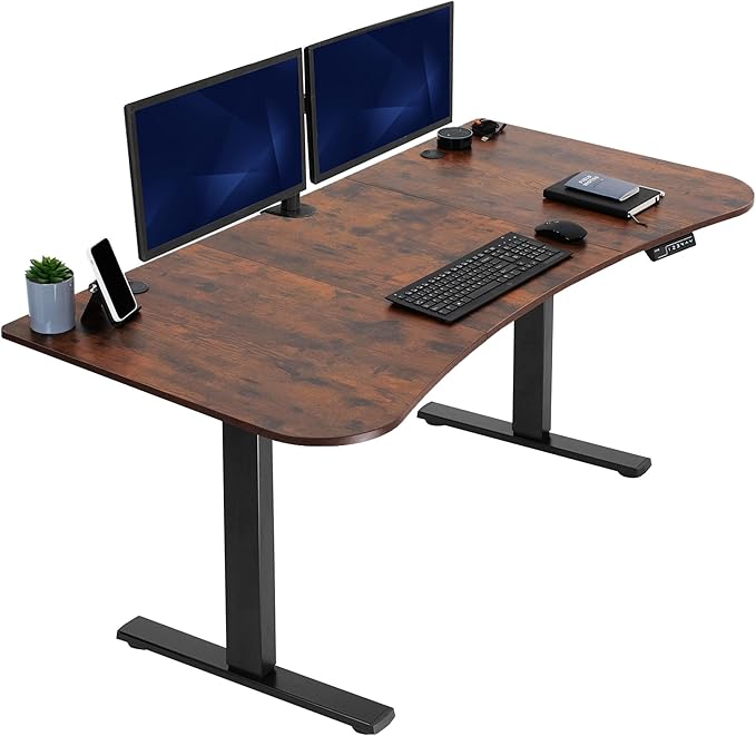 VIVO Electric 63 x 32 in Rustic Standing Desk, Memory Height Adjustment by VIVO