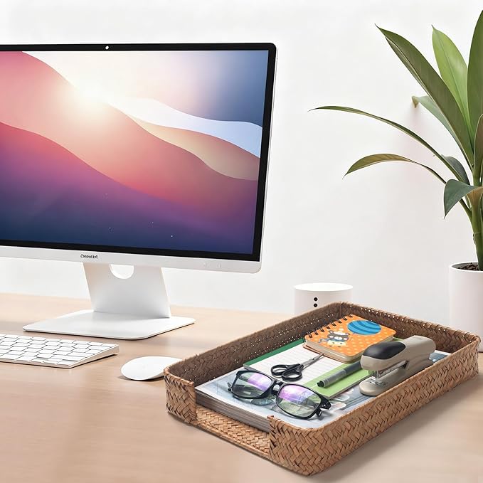 Seagrass Letter Tray for A4 File Woven Desk Tray Organizer for Paper Folder - Image 5