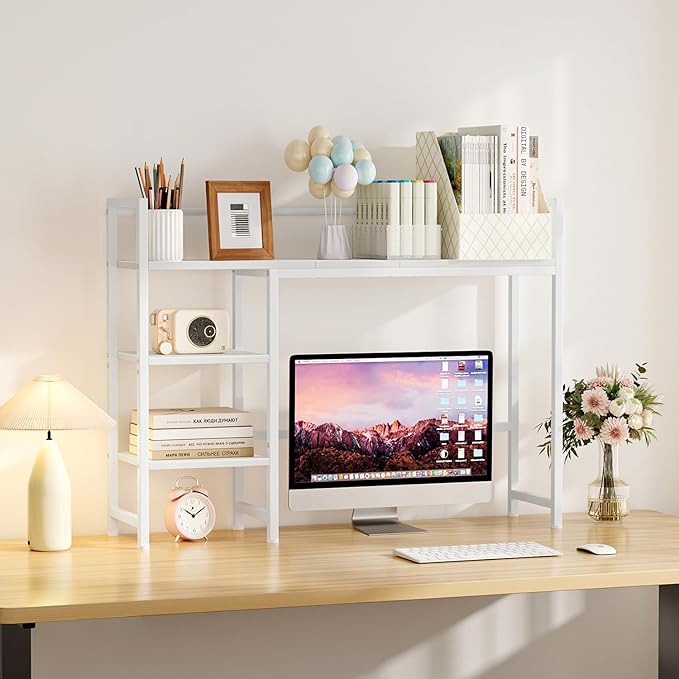 Snughome Desk Shelf, 38.6" Desktop Organizer Shelf, Desk Hutch - Image 2