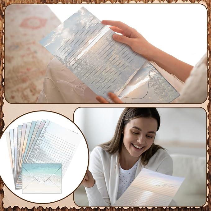 TaoBary 160 Pcs Stationery Paper Set 50 Double Sided Stationery Papers - Image 4