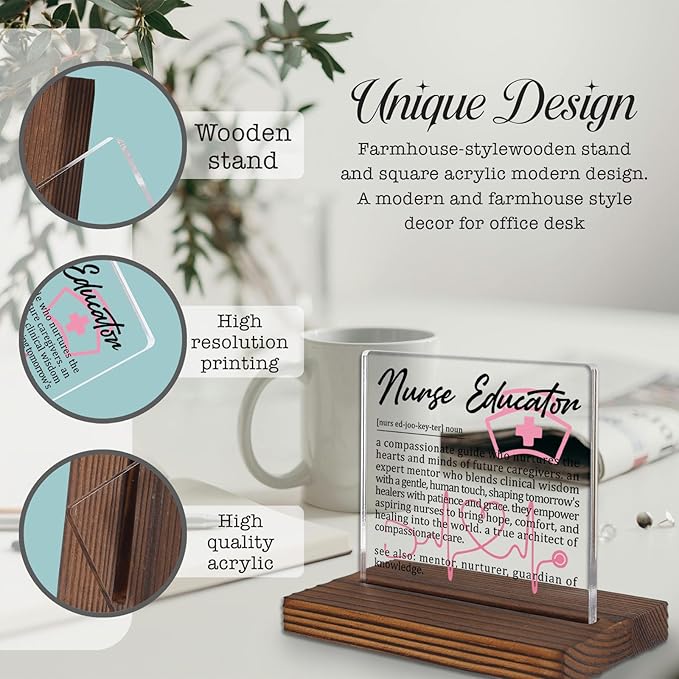 Nurse Educator Gifts, Thank You Desk Sign - Image 3