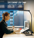 led desk lamp for home office with base, close-up detail