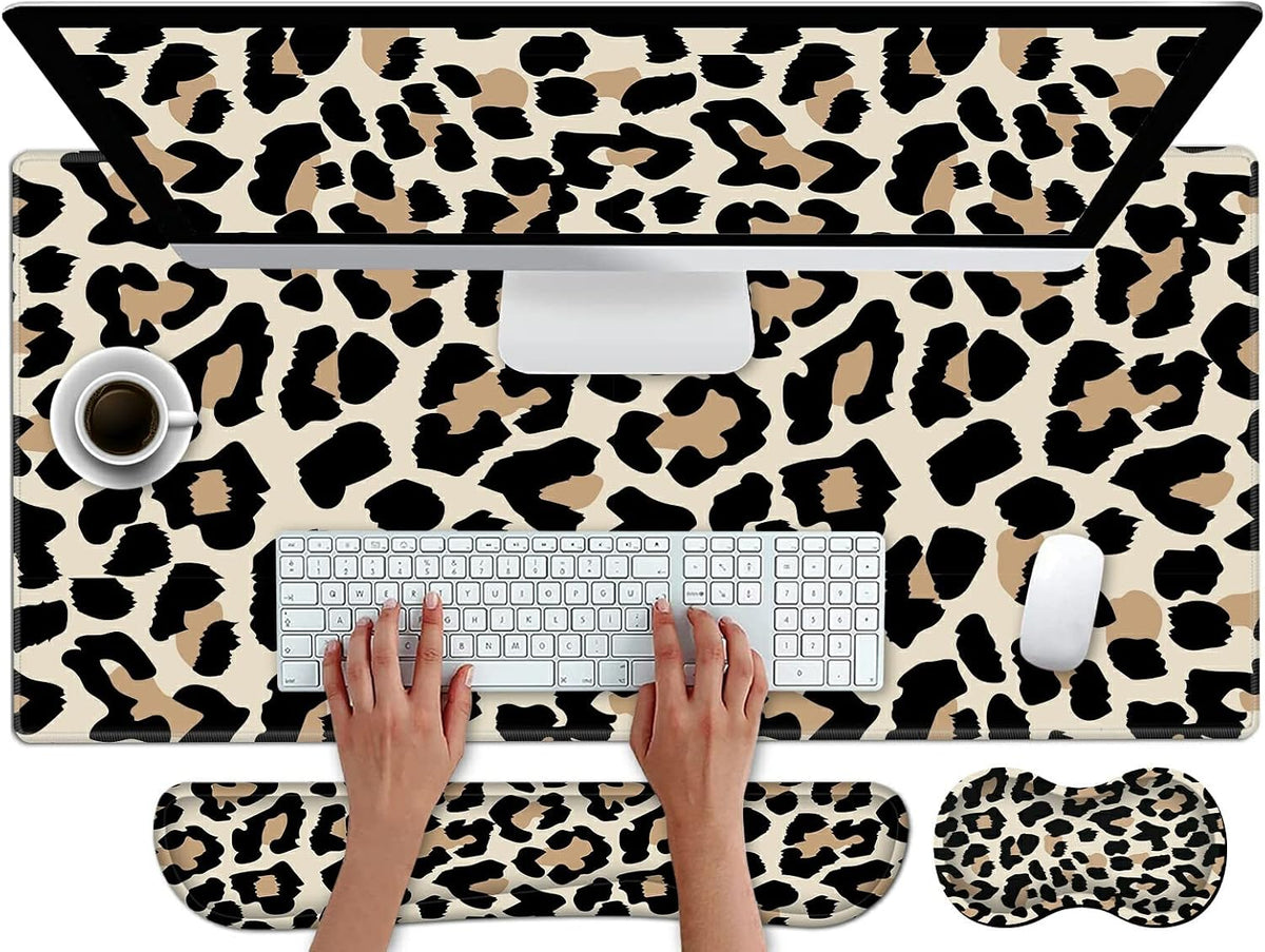 Pretty Mouse Pad and Wrist Rest Set, Extended Desk Mat (31.5" x 11.8&quo...