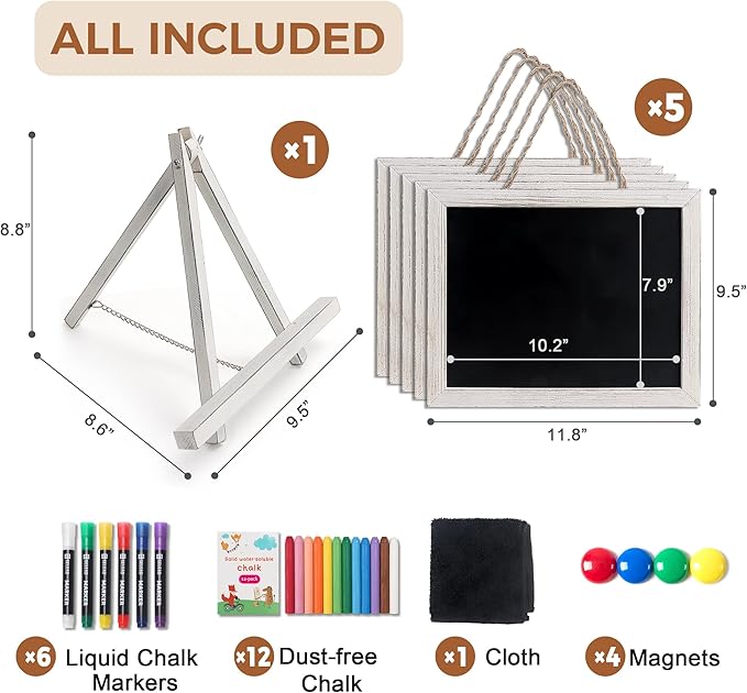 SELEAD 100% Real Wood Frame Small Magnetic Chalkboard Sign - Image 2