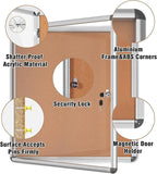 Mifuro 28"x26" Enclosed Bulletin Board, Lockable Weather-Resistant Aluminum - Image 3