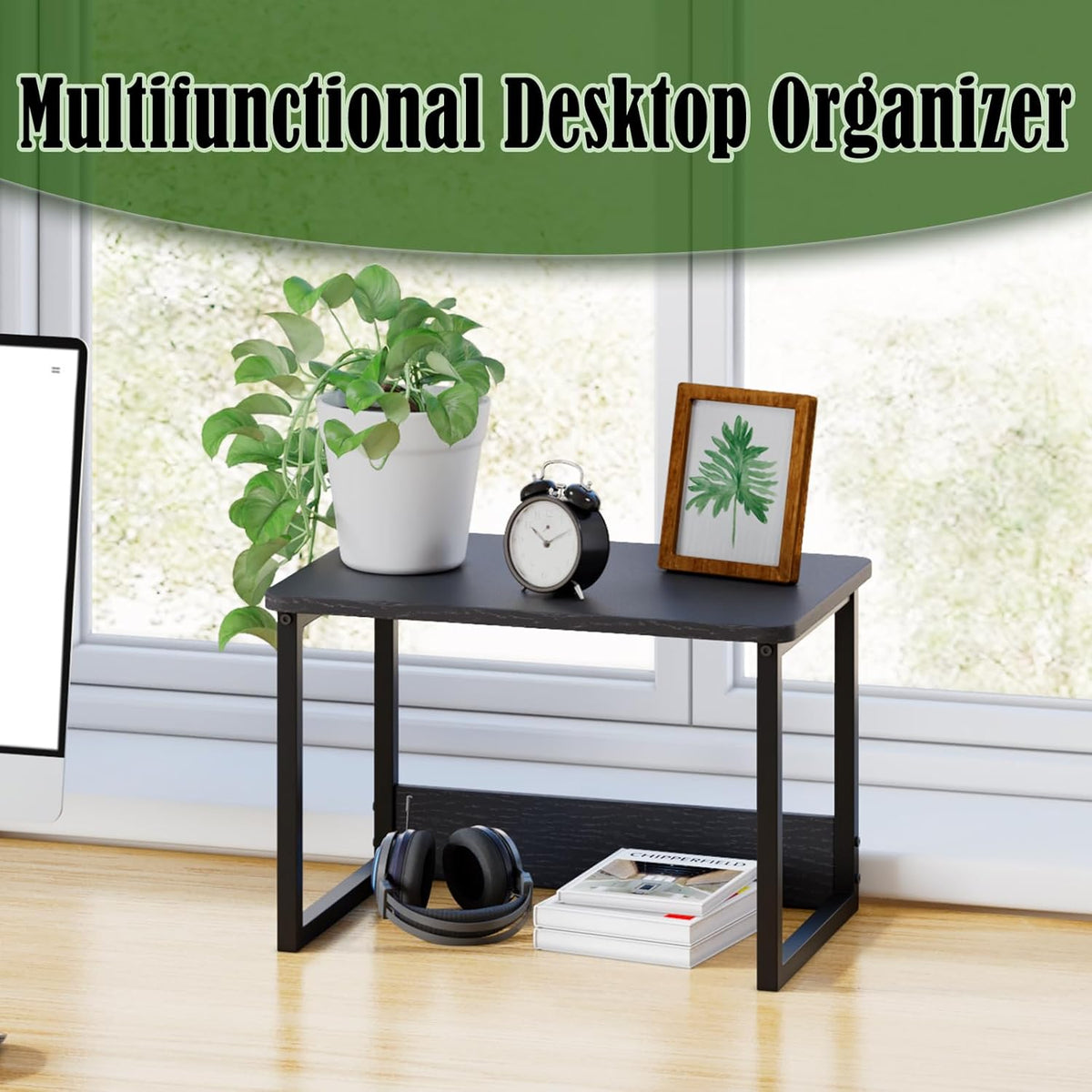 Printer Stand for Desk, 17.1"x12.4" Desktop Printer Stand Shelf Org...
