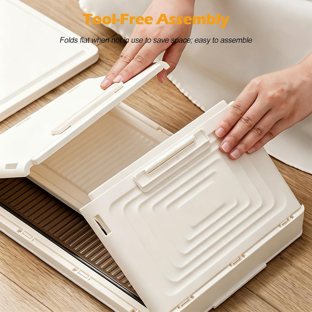 Ergocar Foldable Storage Boxes, Transparent Plastic Storage Boxes with Lid, S...